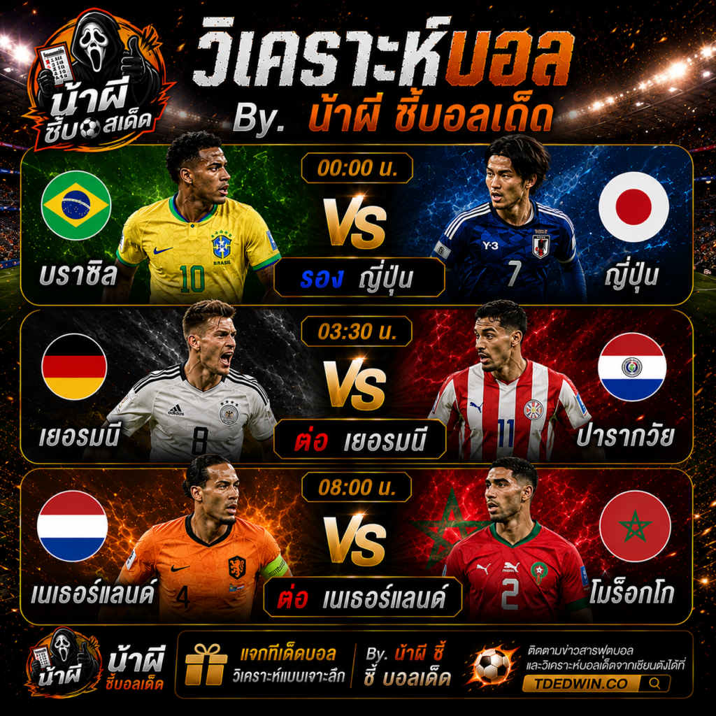 ฟุตบอลโลก 2026 ล่าสุด ทีเด็ดบอล วิเคราะห์สเต็ป 3 By น้าผี ชี้บอลเด็ด TDEDWIN