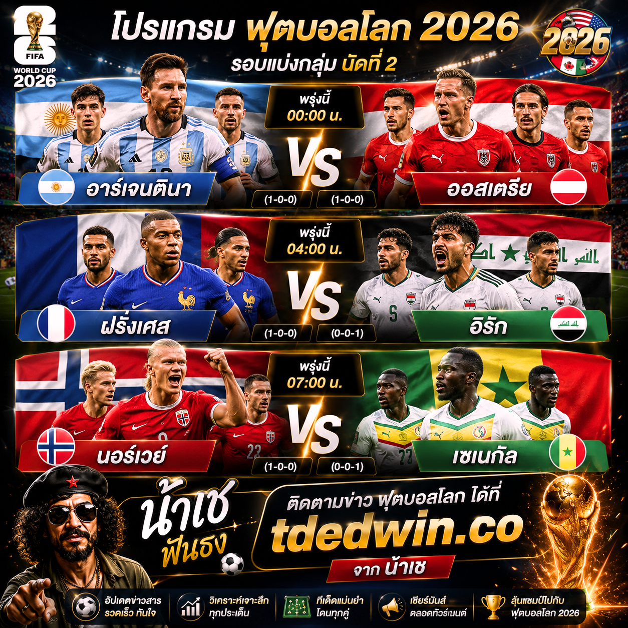 อาร์เจนติน่า-vs-ออสเตรีย-ฝรั่งเศส-vs-อิรัก-นอร์เวย์-vs-เซเนกัล-จาก-น้าเช